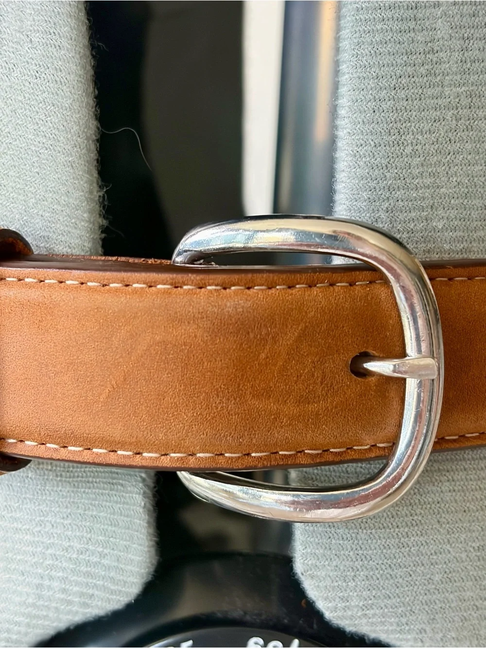 Tony Lama Western/Native American Leather Belt w/Silver Buttons&Buckle, 22”, EUC